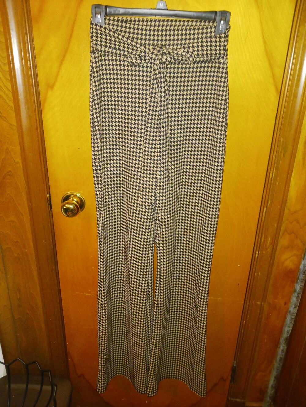 Ladies Size Small Windsor Black & Tan High-Waist Wide-Leg Pants
